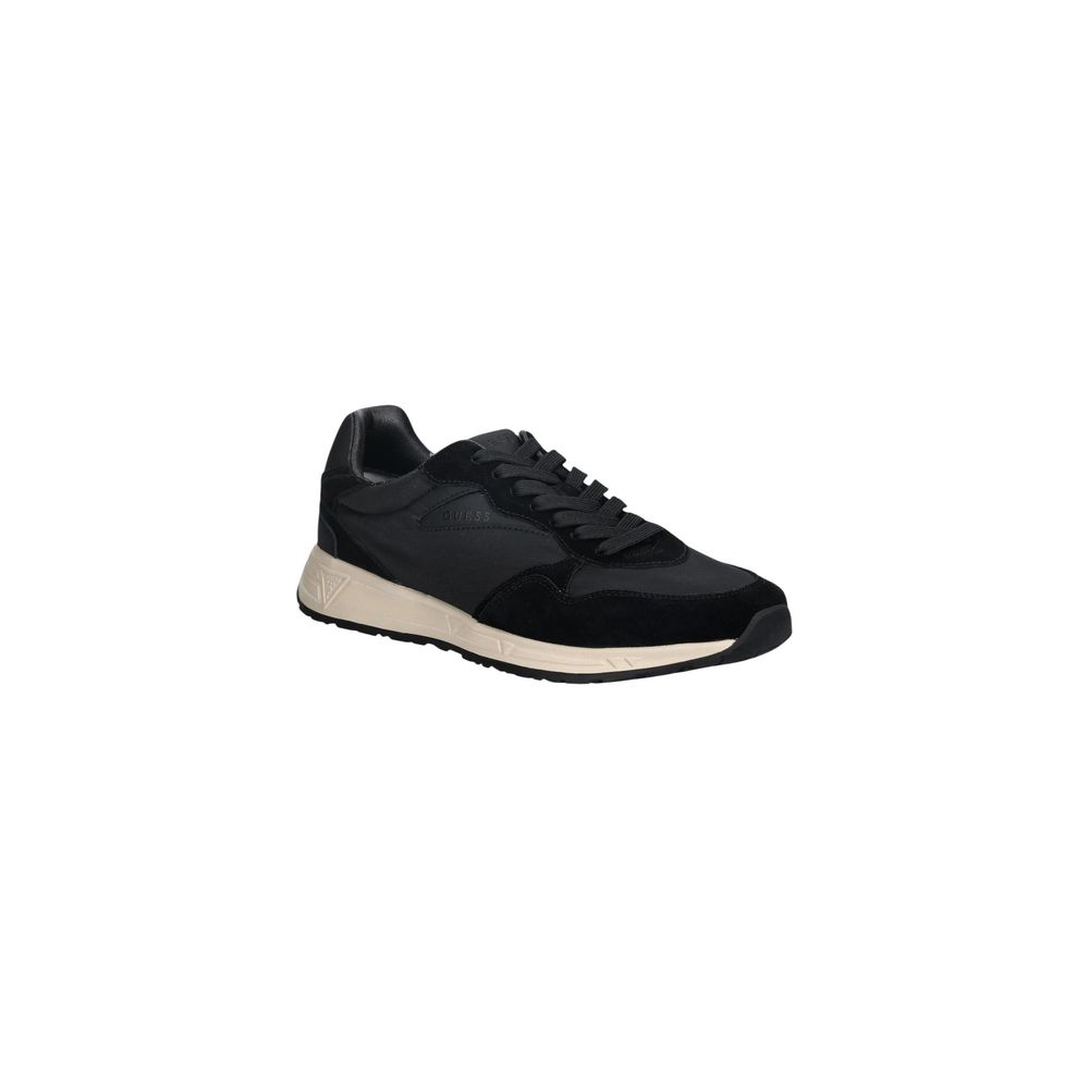 Black Polyester Athletic Sneakers