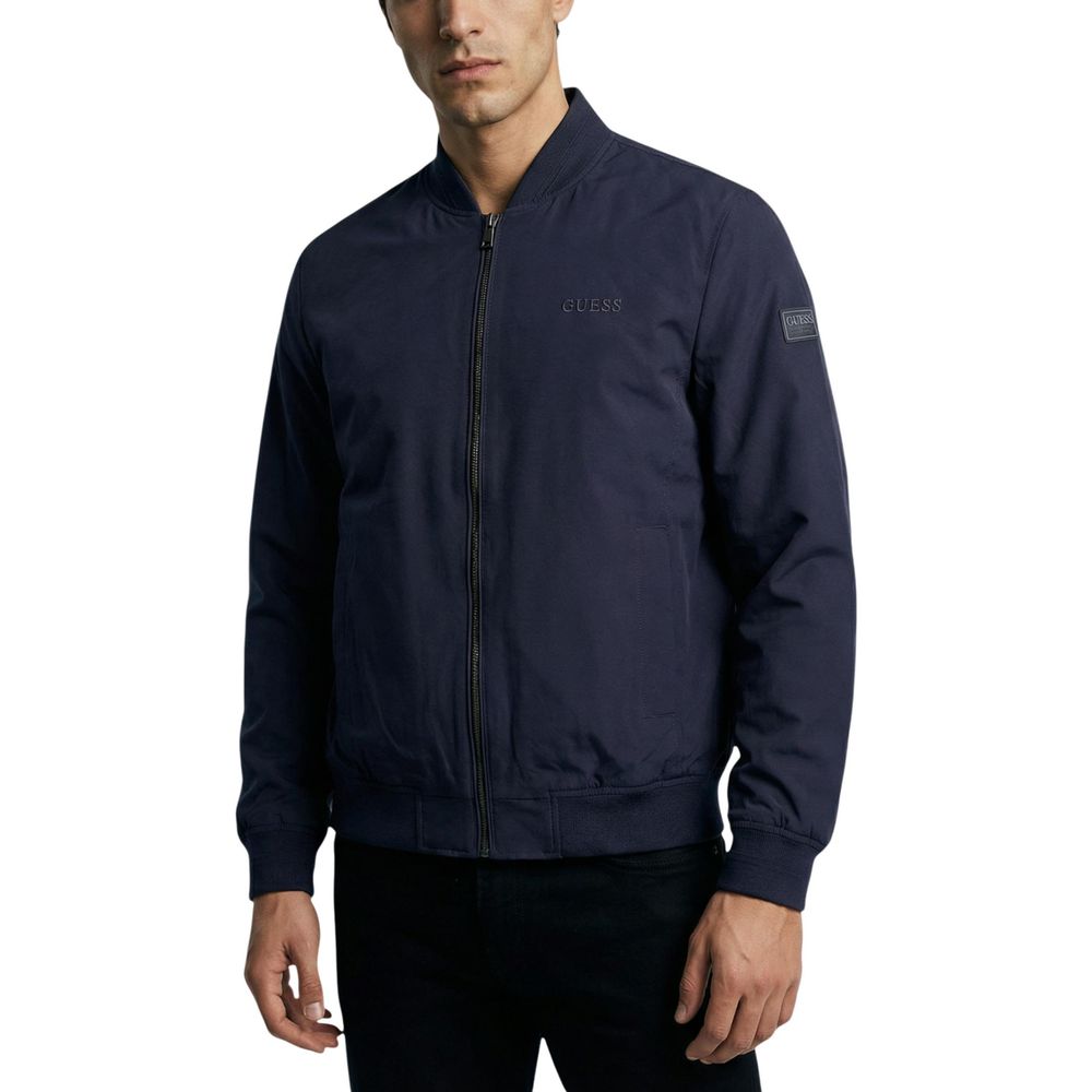 Blue Polyester Bomber
