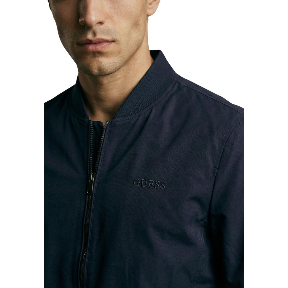 Blue Polyester Bomber