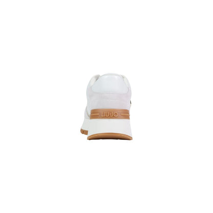White Artificial Leather Athletic Sneakers