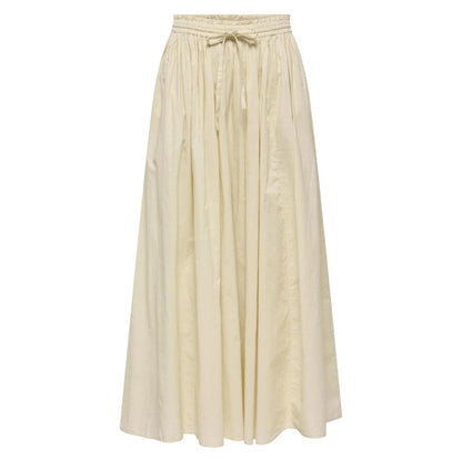 Beige Cotton Long Skirt
