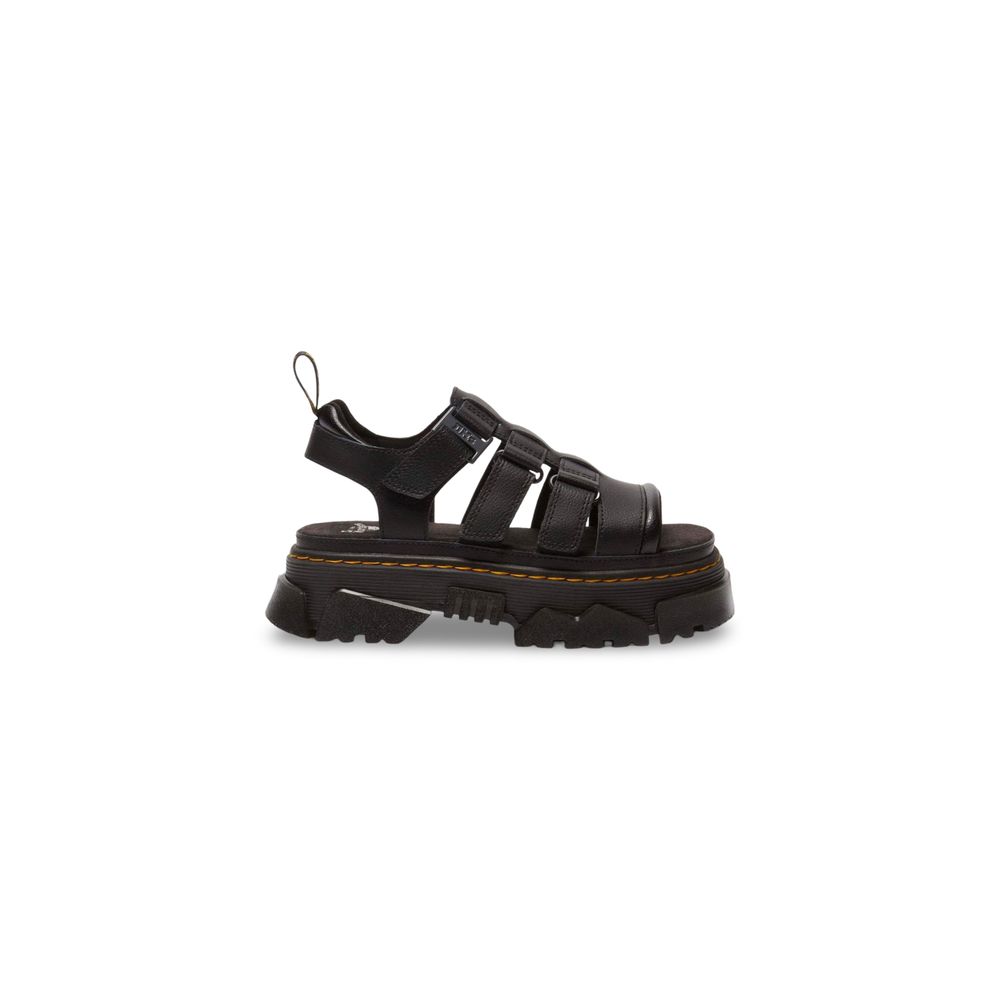 Black Leather Platform Sandals