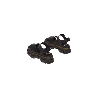 Black Leather Flat Sandals