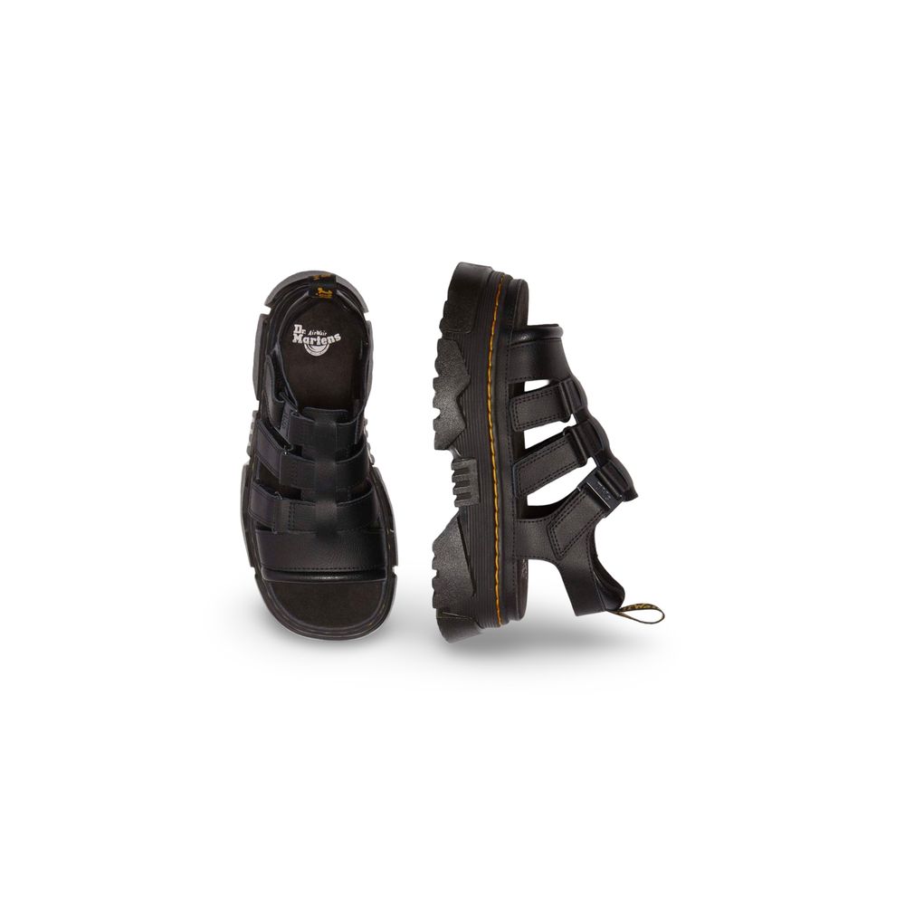 Black Leather Platform Sandals