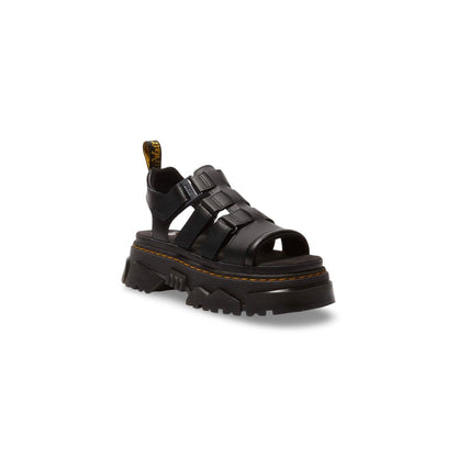 Black Leather Platform Sandals