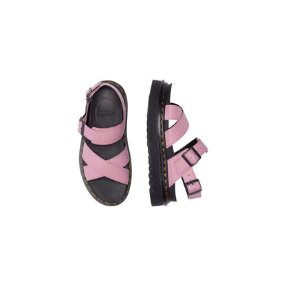 Pink Leather Platform Sandals