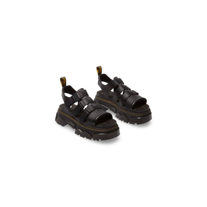 Black Leather Platform Sandals