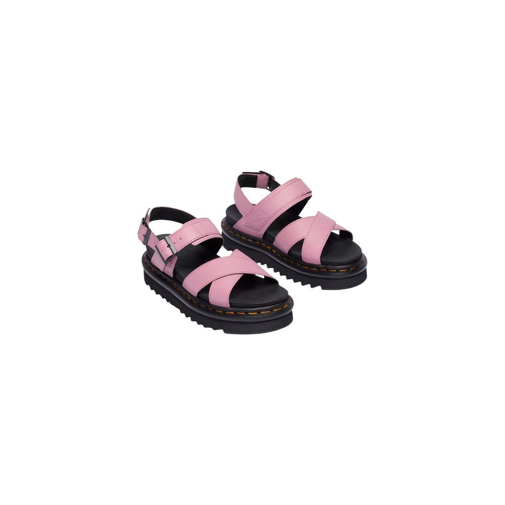 Pink Leather Platform Sandals