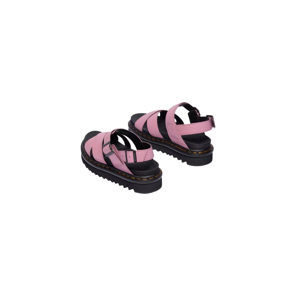 Pink Leather Platform Sandals