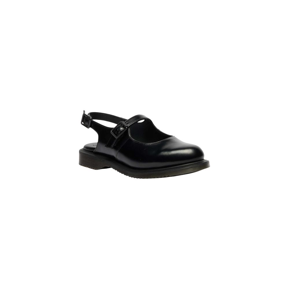 Black Leather Flat Sandals
