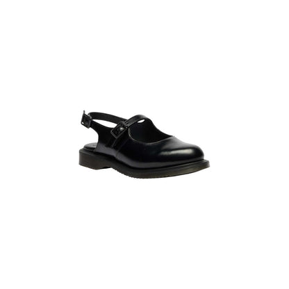 Black Leather Flat Sandals