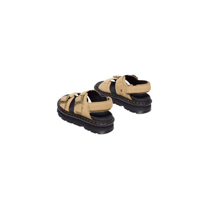 Beige Leather Platform Sandals