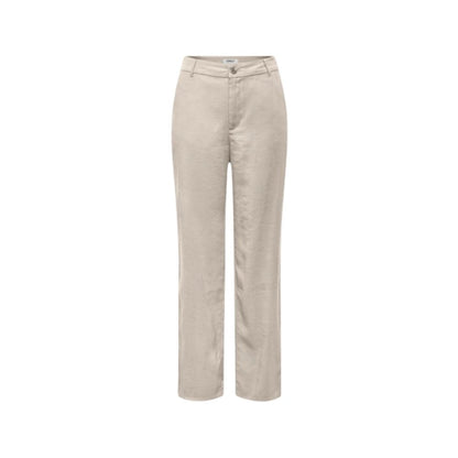 Beige Viscose Casual Pants