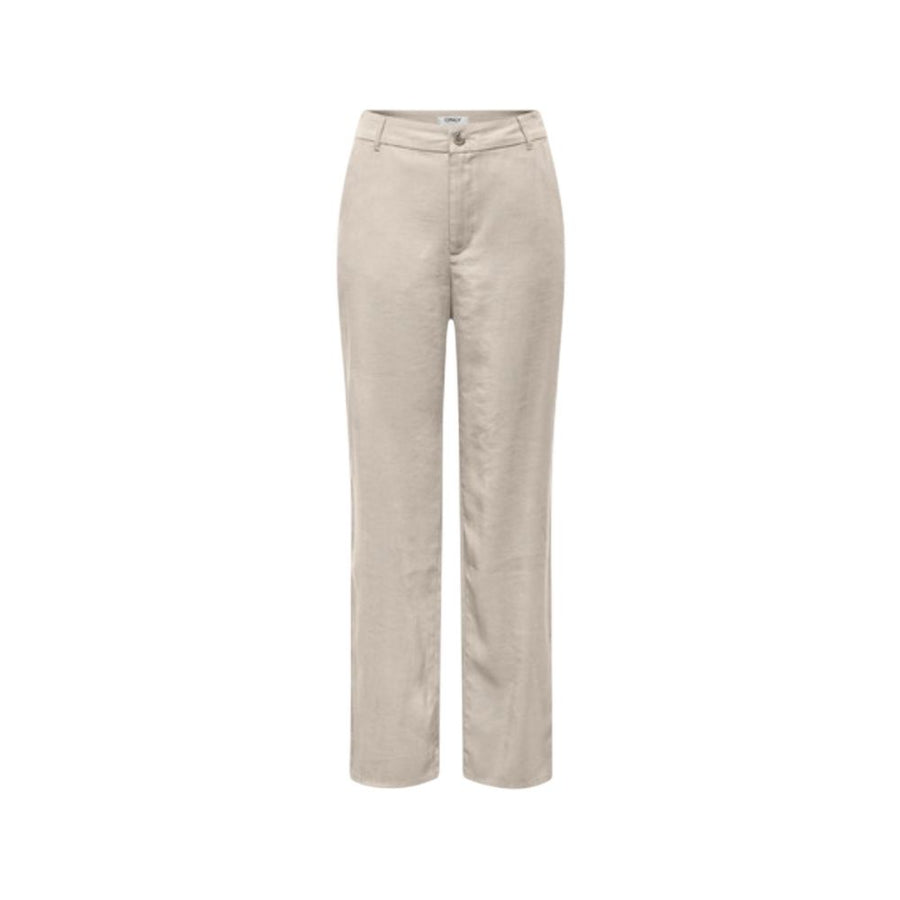 Beige Viscose Casual Pants