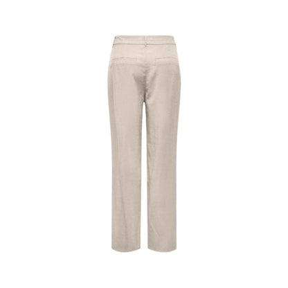 Beige Viscose Casual Pants