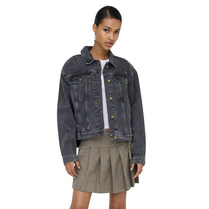 Black Cotton Denim Jacket