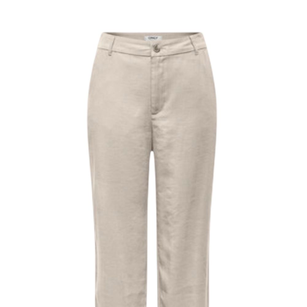 Beige Viscose Casual Pants