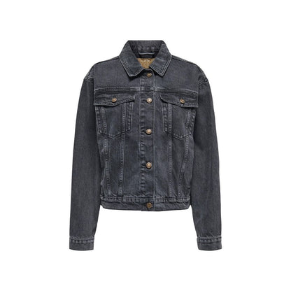 Black Cotton Denim Jacket