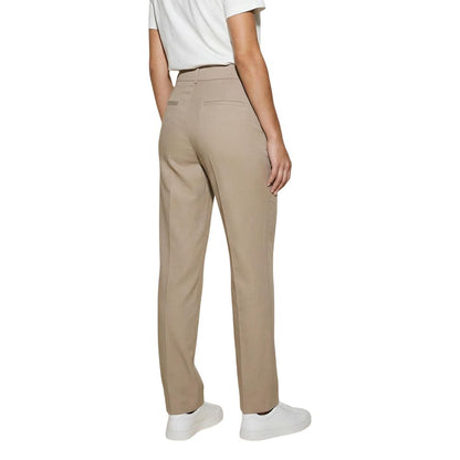 Beige Viscose Casual Pants