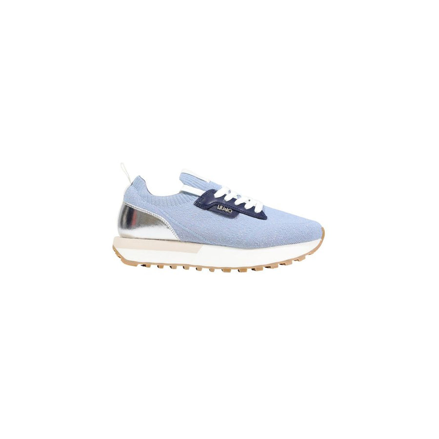 Blue Polyester Athletic Sneakers