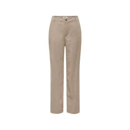 Beige Viscose Casual Pants