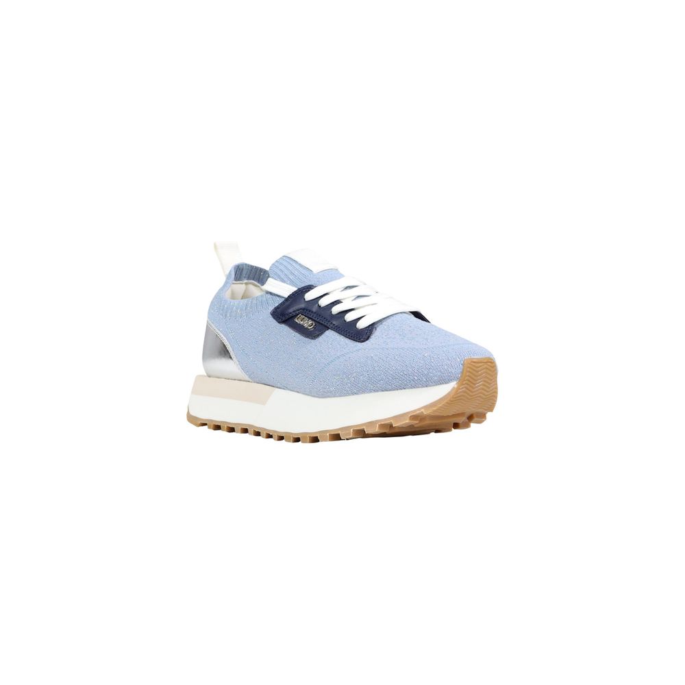 Blue Polyester Athletic Sneakers