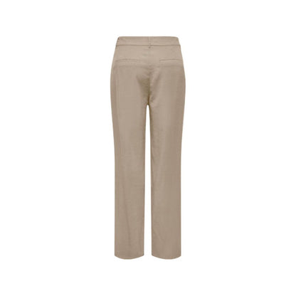 Beige Viscose Casual Pants