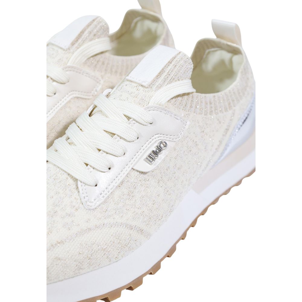 Beige Polyester Athletic Sneakers