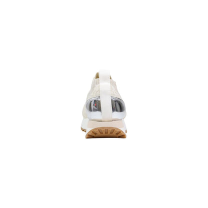 Beige Polyester Athletic Sneakers