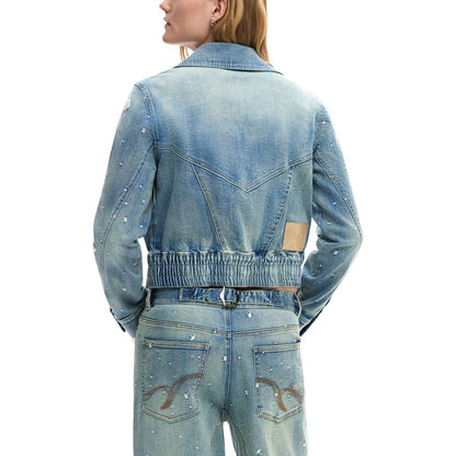 Blue Elastane Denim Jacket