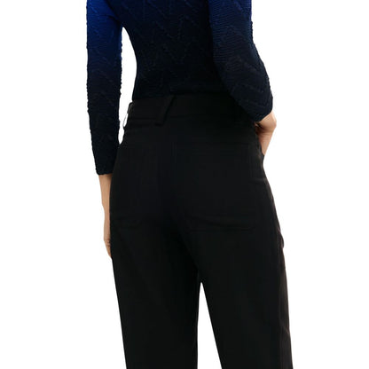 Black Viscose Casual Pants