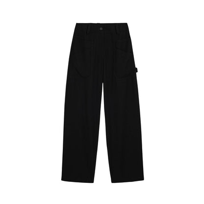 Black Viscose Casual Pants