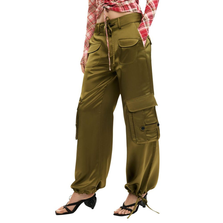 Bicolor Polyester Cargo Pants