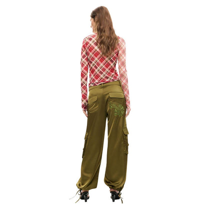 Bicolor Polyester Cargo Pants