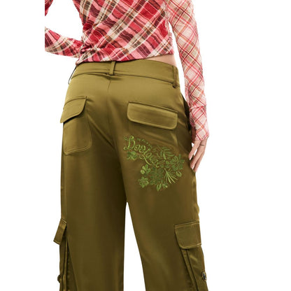 Bicolor Polyester Cargo Pants