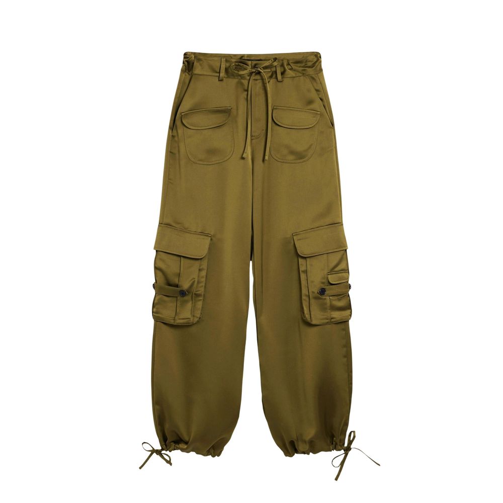 Bicolor Polyester Cargo Pants