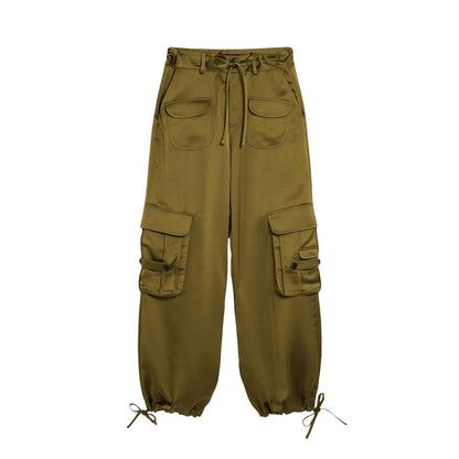 Bicolor Polyester Cargo Pants
