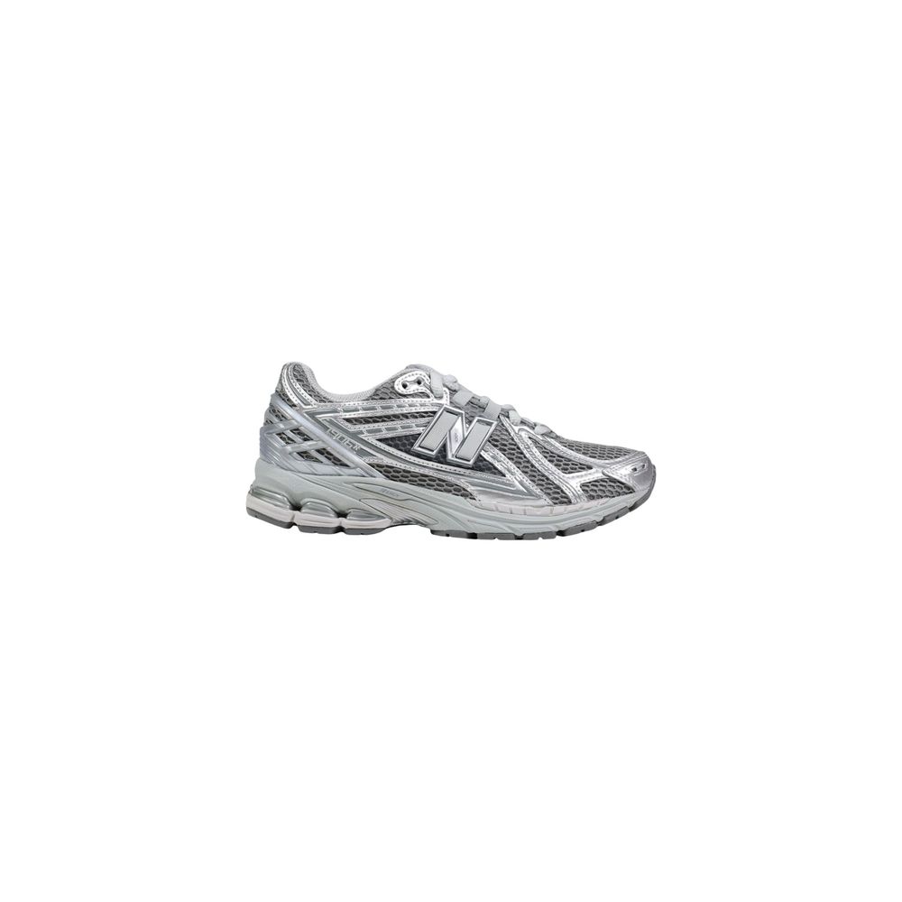 Silver Synthetic Athletic Sneakers