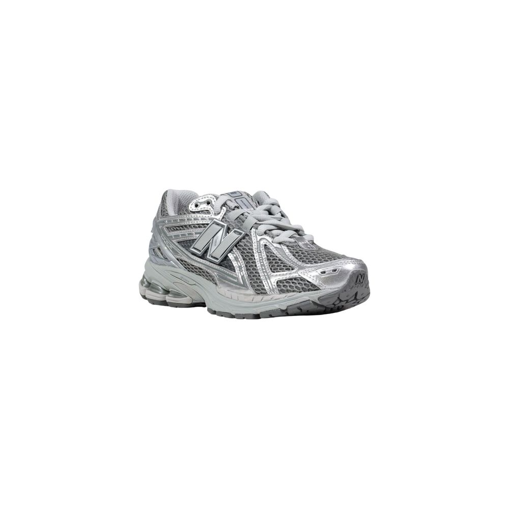 Silver Synthetic Athletic Sneakers