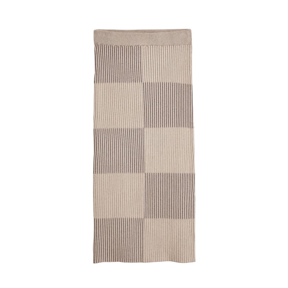 Beige Viscose Long Skirt