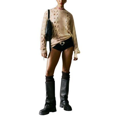 Beige Marabou Sweatshirt