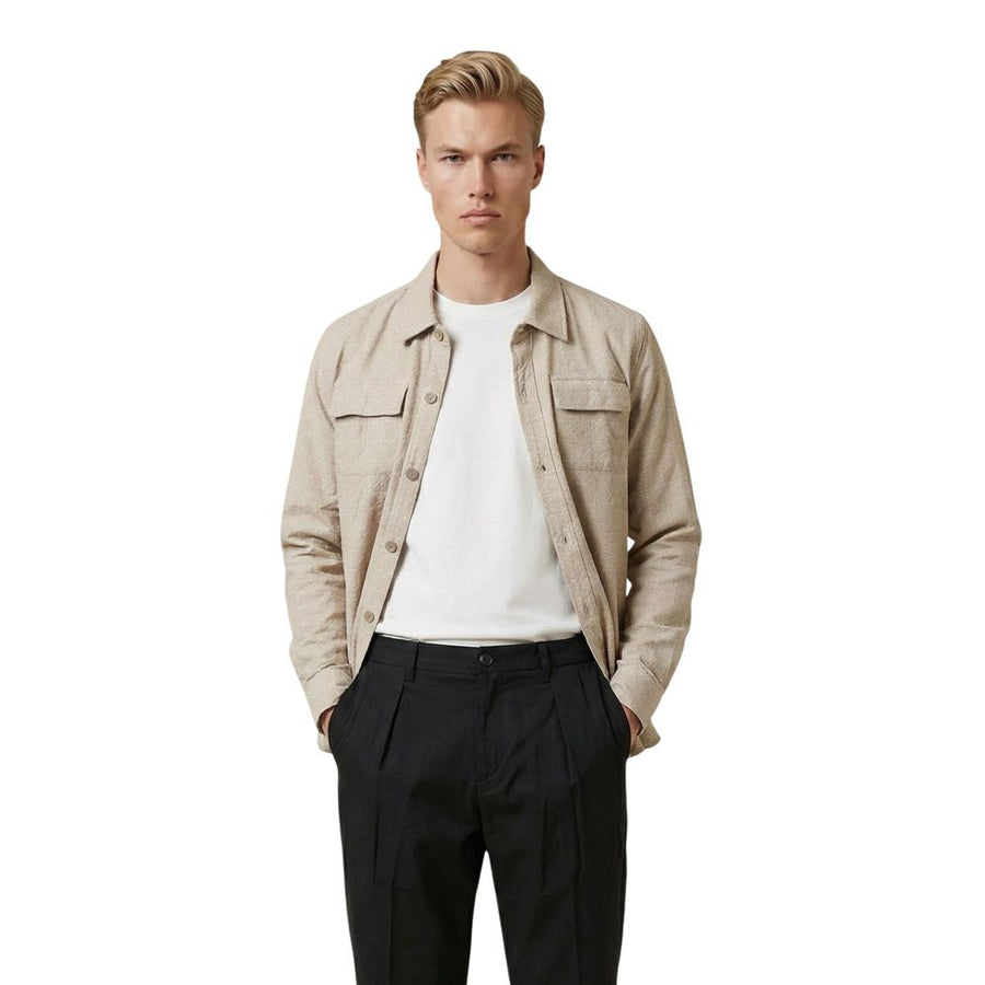 Beige Viscose Pattern Shirt