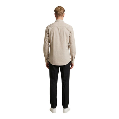 Beige Viscose Pattern Shirt