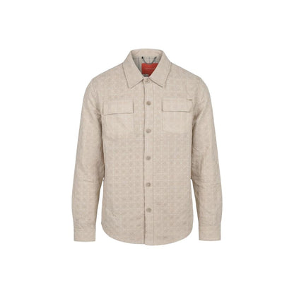 Beige Viscose Pattern Shirt
