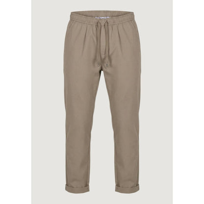 Brown Polyester Casual Pants