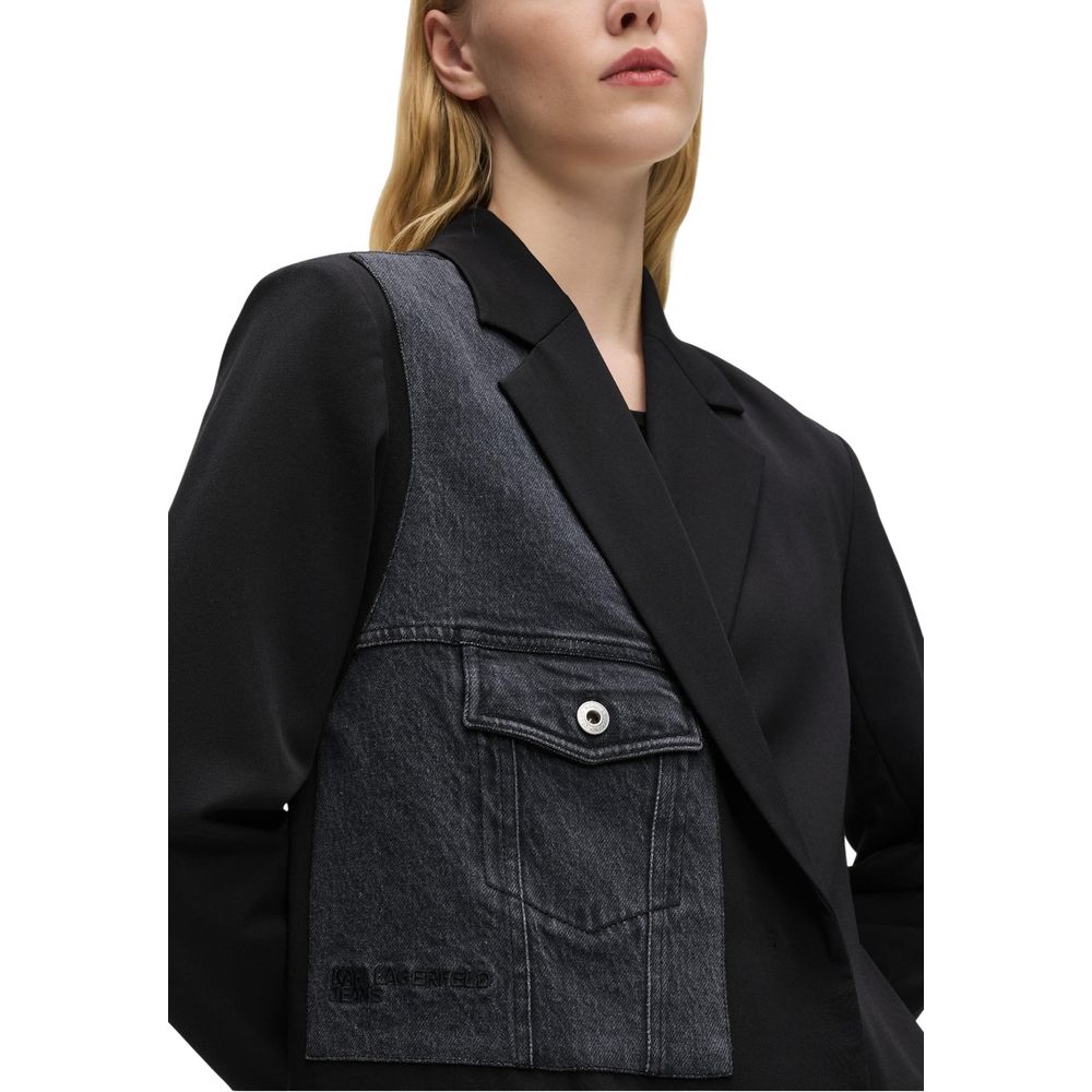 Black Polyester Blazer