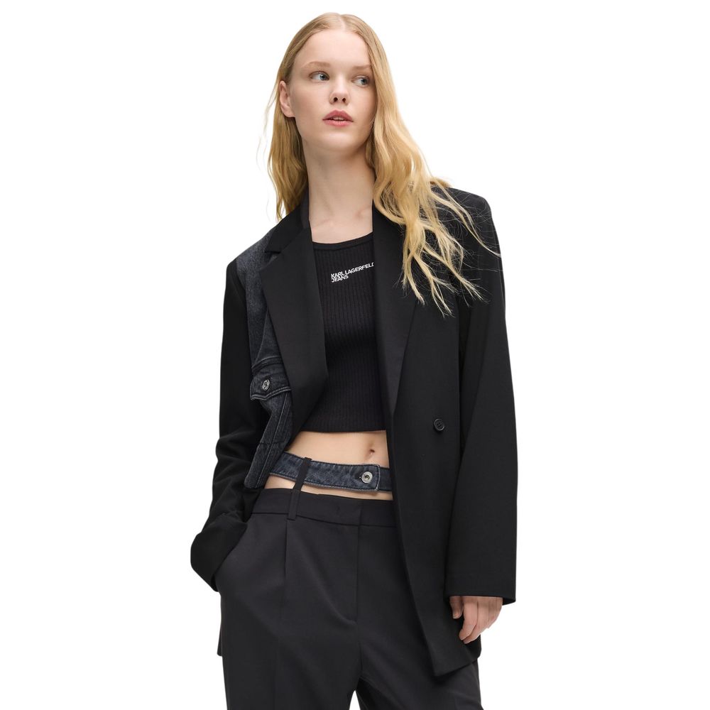 Black Polyester Blazer