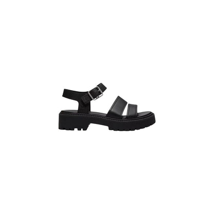 Black Leather Platform Sandals
