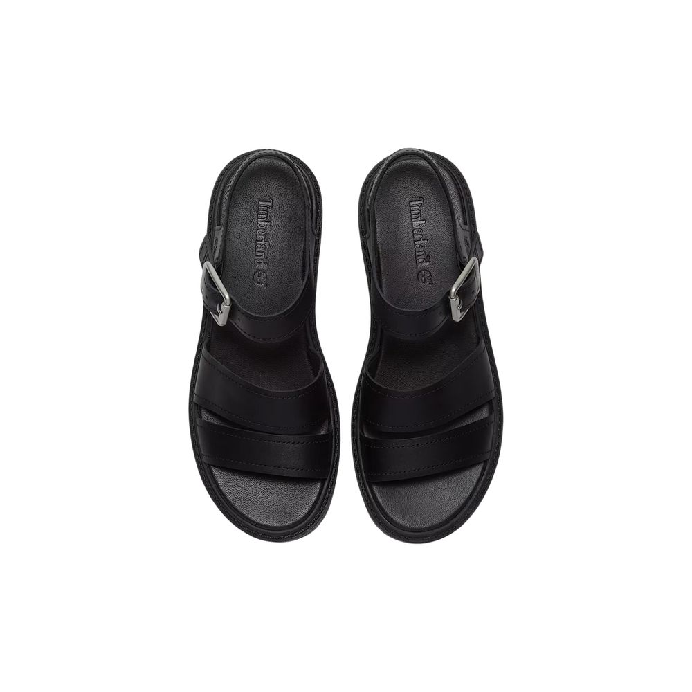 Black Leather Platform Sandals