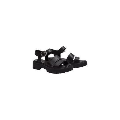Black Leather Platform Sandals